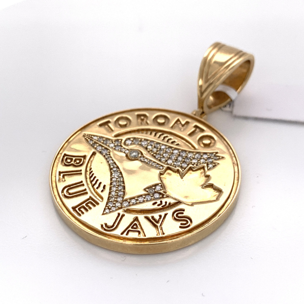0.75 CT Moissanite Iced Out Toronto Blue Jays Pendant