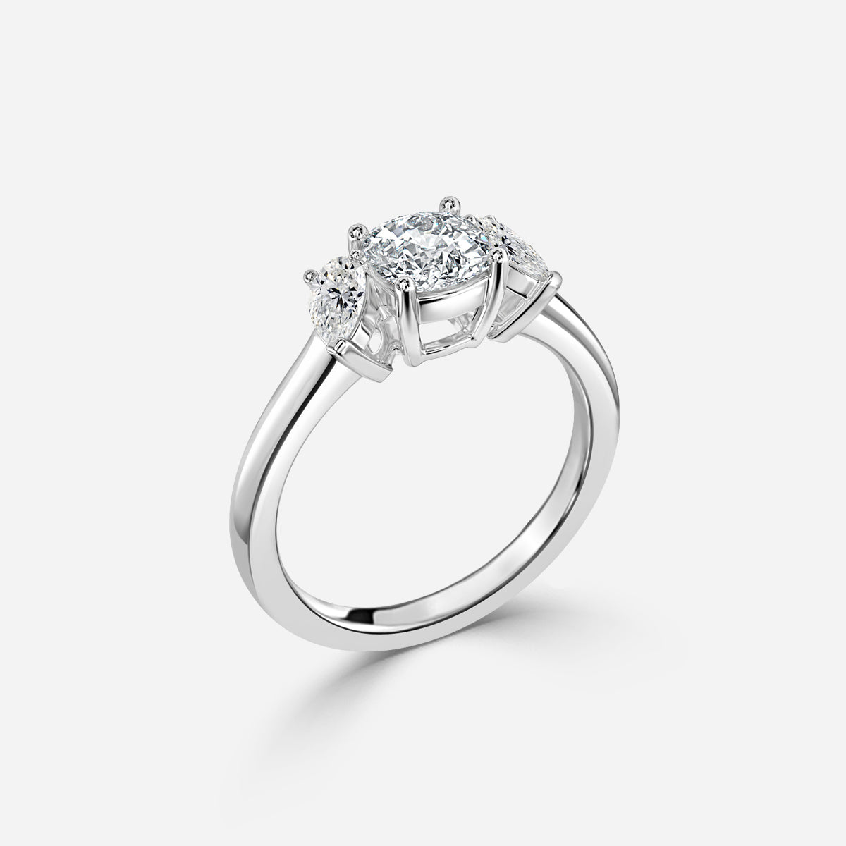 Jael Cushion Three Stone Moissanite Engagement Ring