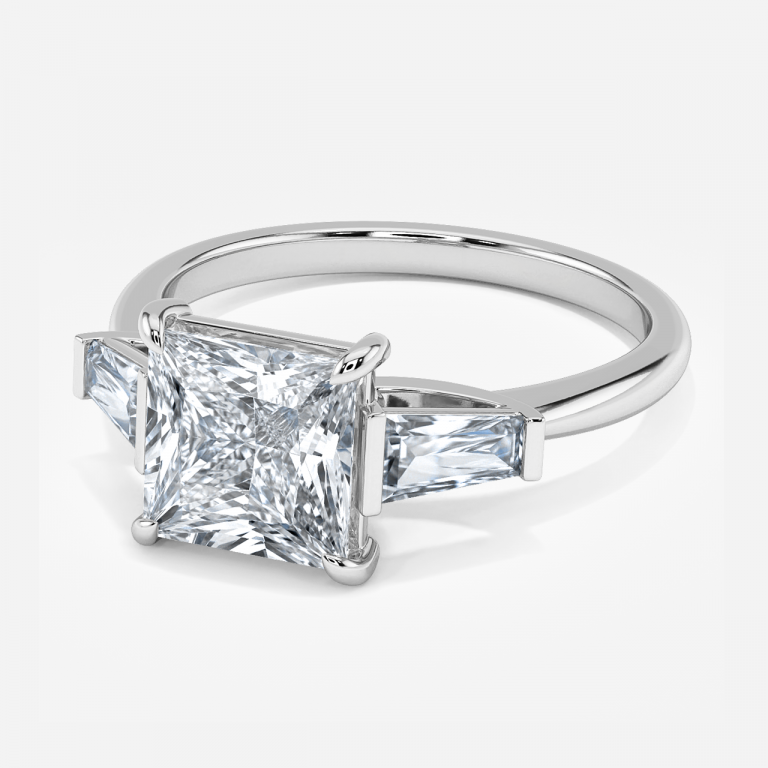 Jara Princess Three Stone Moissanite Engagement Ring