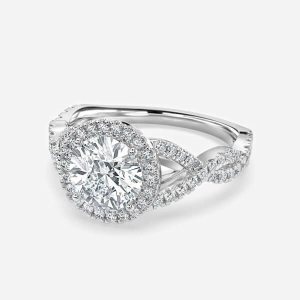 Zara Round Diamond Band Moissanite Engagement Ring