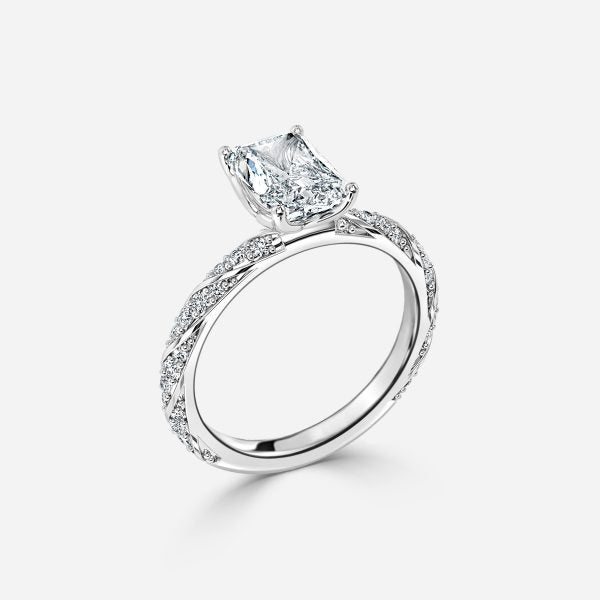 Wan Radiant Unique Moissanite Engagement Ring