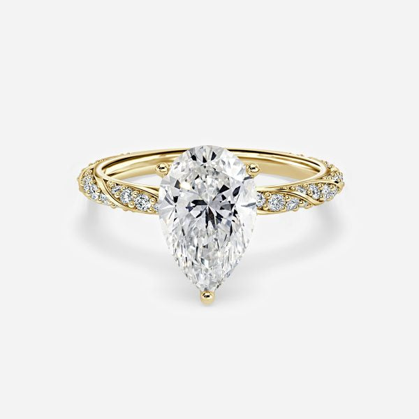 Wan Pear Unique Moissanite Engagement Ring