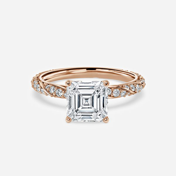 Wan Asscher Unique Moissanite Engagement Ring