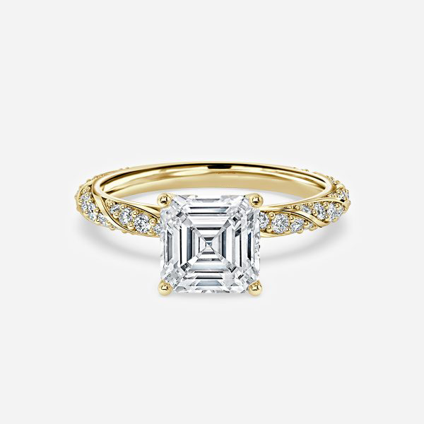 Wan Asscher Unique Moissanite Engagement Ring