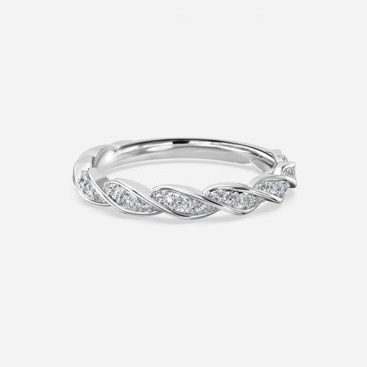 Twisted Diamond Moissanite Stackable Ring