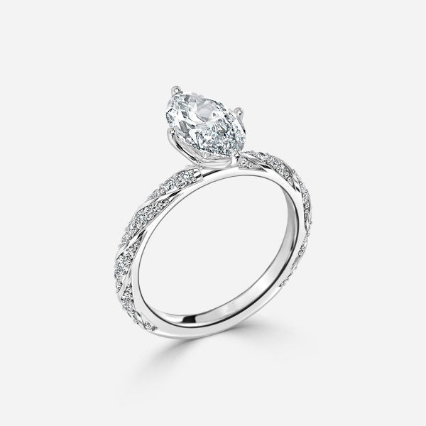 Wan Marquise Unique Moissanite Engagement Ring