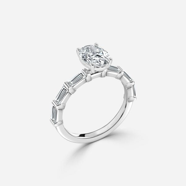 Lark Oval Diamond Band Moissanite Engagement Ring