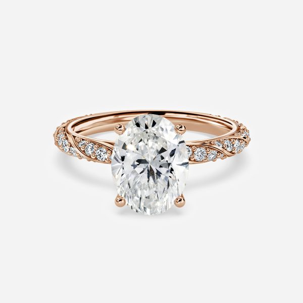 Wan Oval Unique Moissanite Engagement Ring