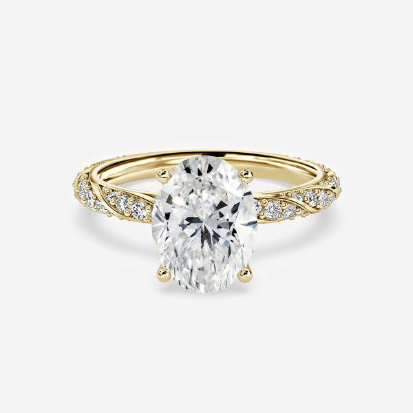 Wan Oval Unique Moissanite Engagement Ring