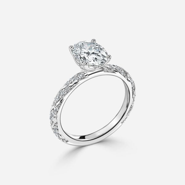 Wan Oval Unique Moissanite Engagement Ring