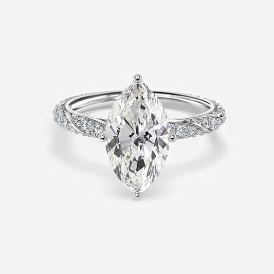 Wan Marquise Unique Moissanite Engagement Ring