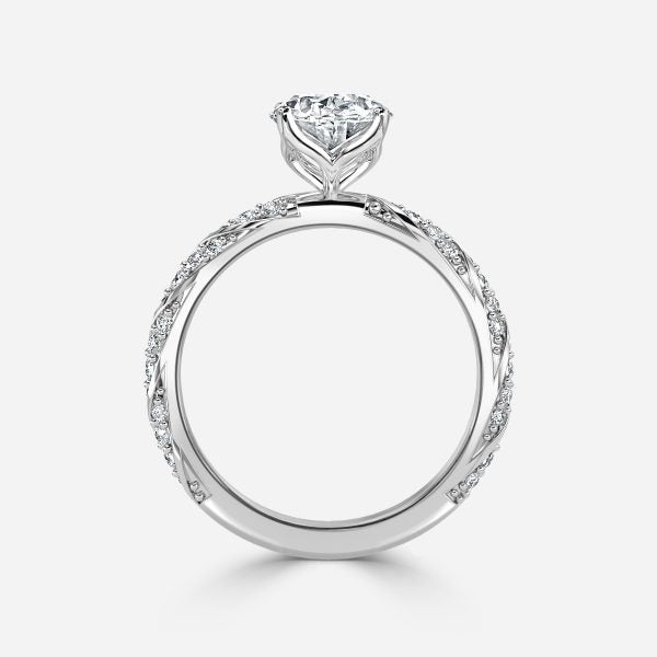 Wan Oval Unique Moissanite Engagement Ring