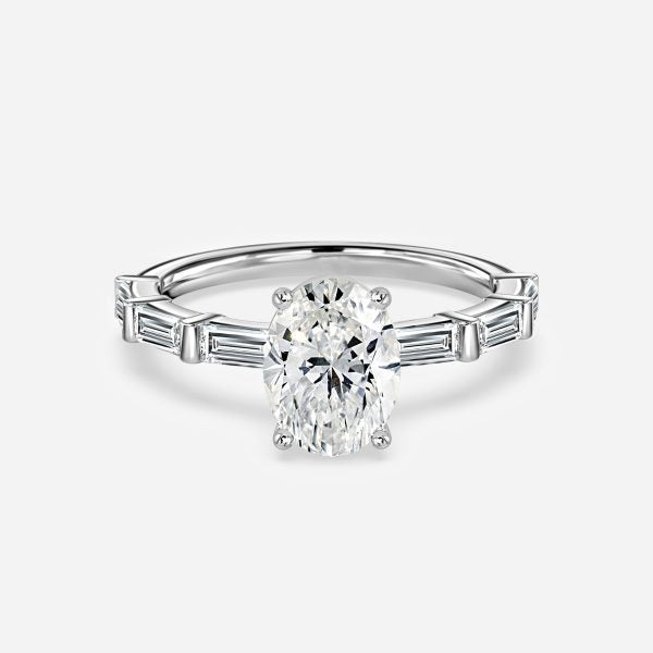 Lark Oval Diamond Band Moissanite Engagement Ring