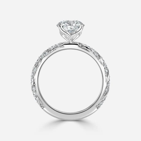 Wan Round Unique Moissanite Engagement Ring