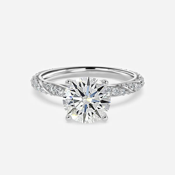 Wan Round Unique Moissanite Engagement Ring