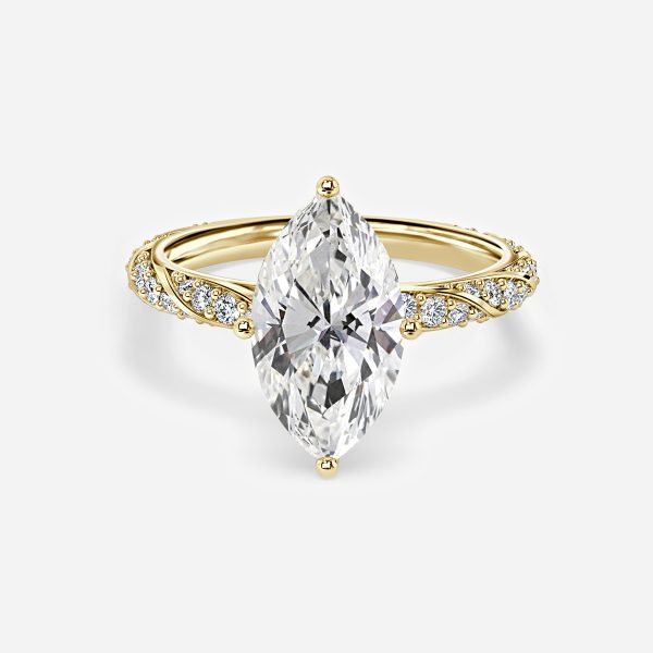 Wan Marquise Unique Moissanite Engagement Ring