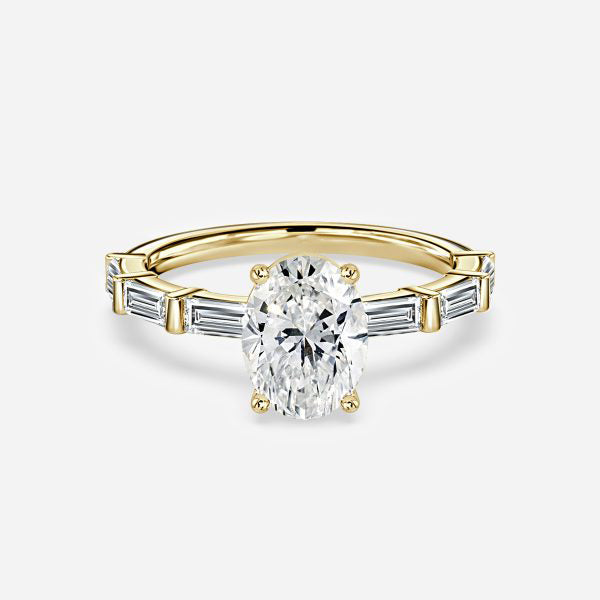 Lark Oval Diamond Band Moissanite Engagement Ring