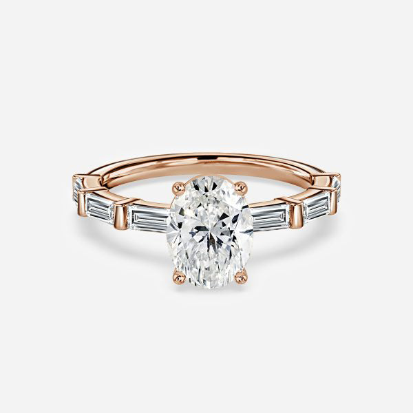 Lark Oval Diamond Band Moissanite Engagement Ring