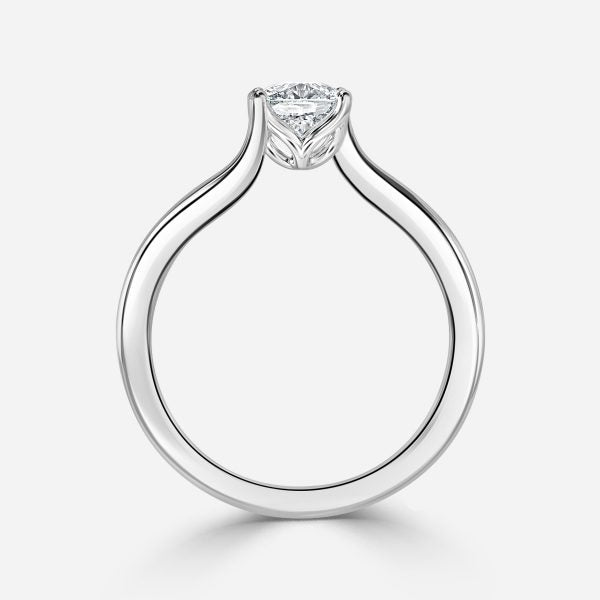 Azura Plain Cushion Solitaire Moissanite Engagement Ring