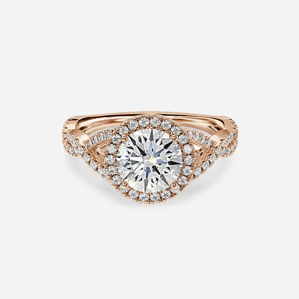 Zara Round Diamond Band Moissanite Engagement Ring