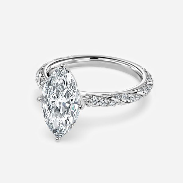 Wan Marquise Unique Moissanite Engagement Ring