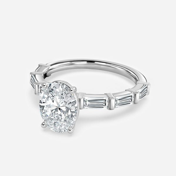 Lark Oval Diamond Band Moissanite Engagement Ring