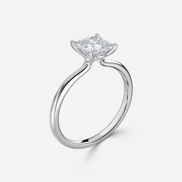 Alouette Princess Solitaire Moissanite Engagement Ring