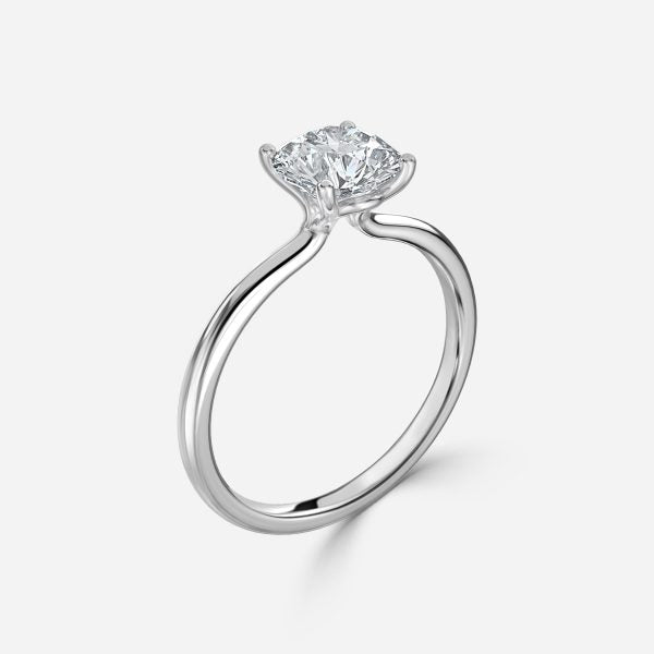 Alouette Round Solitaire Moissanite Engagement Ring