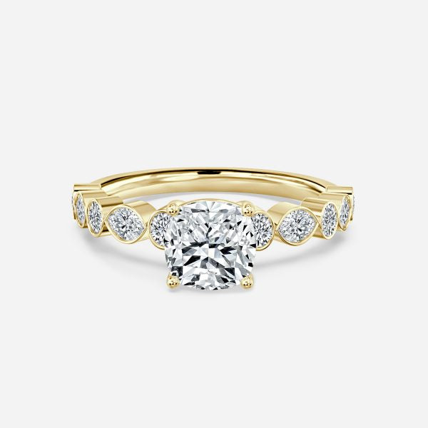 Pailin Cushion Unique Moissanite Engagement Ring