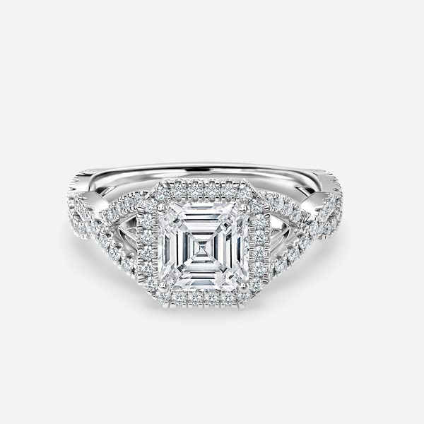 Zara Asscher Diamond Band Moissanite Engagement Ring