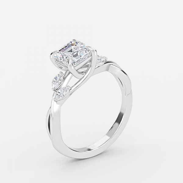 Calista Asscher Unique Moissanite Engagement Ring