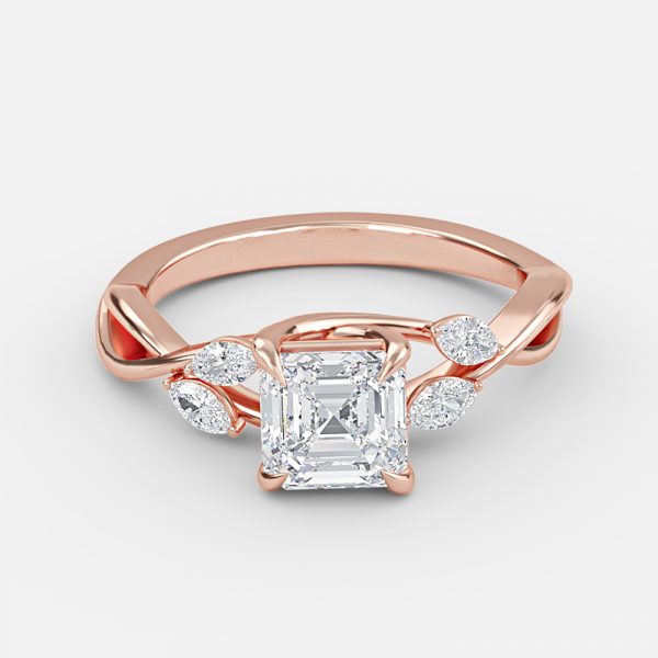 Calista Asscher Unique Moissanite Engagement Ring