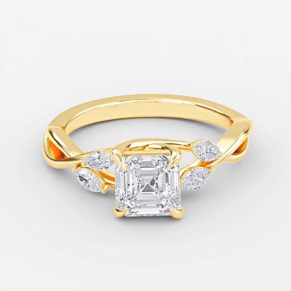 Calista Asscher Unique Moissanite Engagement Ring