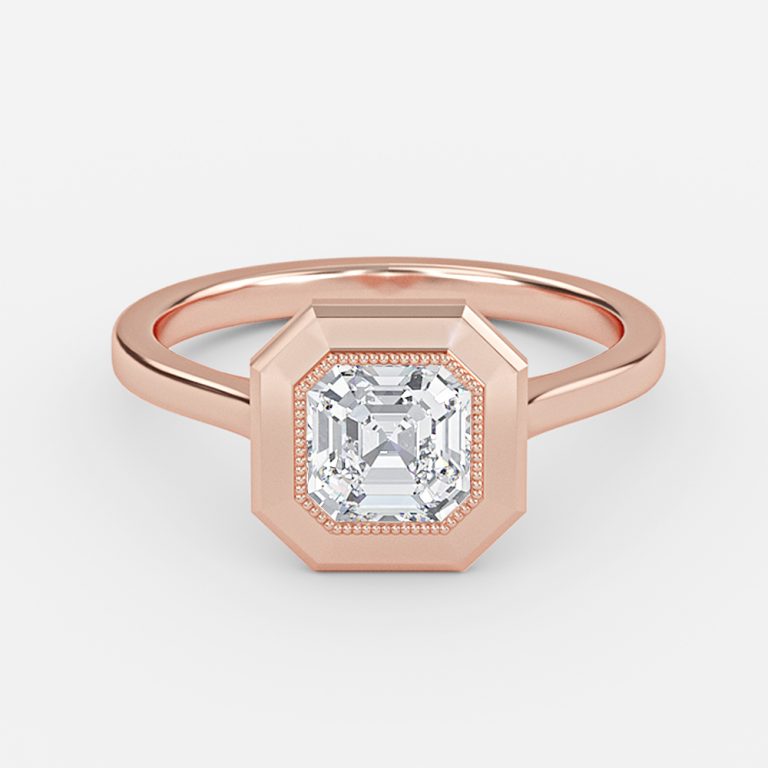 Amelie Asscher Bezel Moissanite Engagement Ring