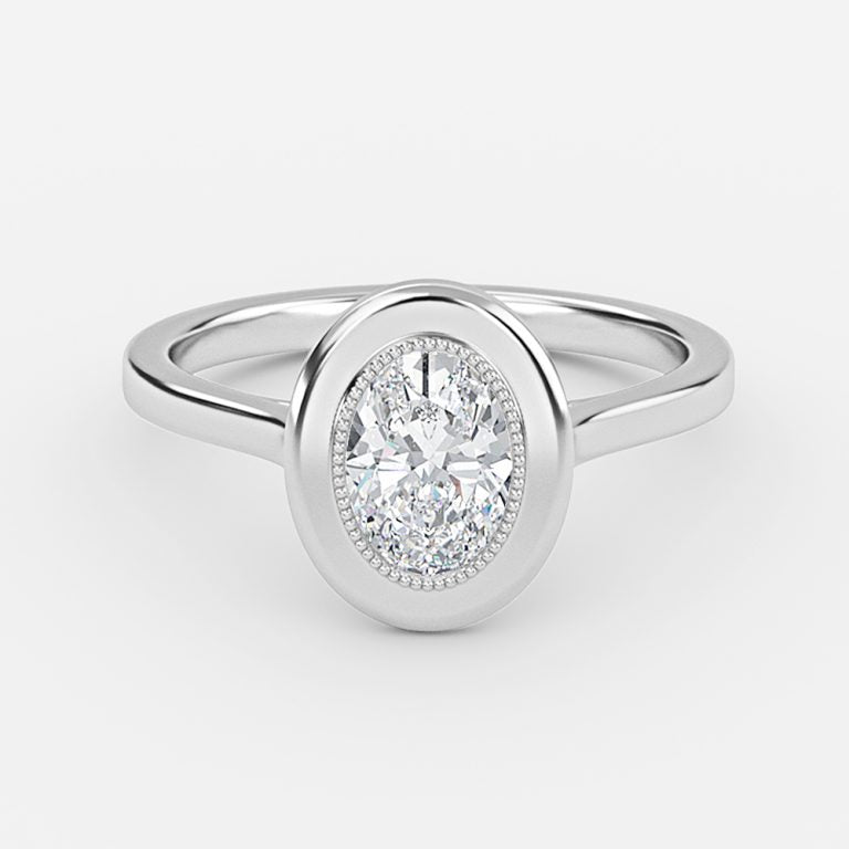 Amelie Oval Bezel Moissanite Engagement Ring