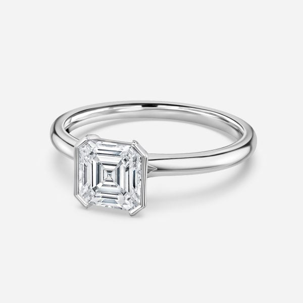 Briar Asscher Bezel Moissanite Engagement Ring