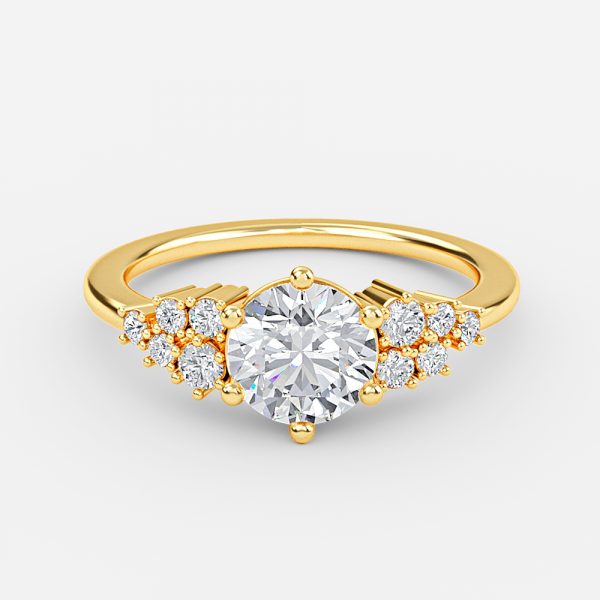 Kassidy Round Cluster Moissanite Engagement Ring