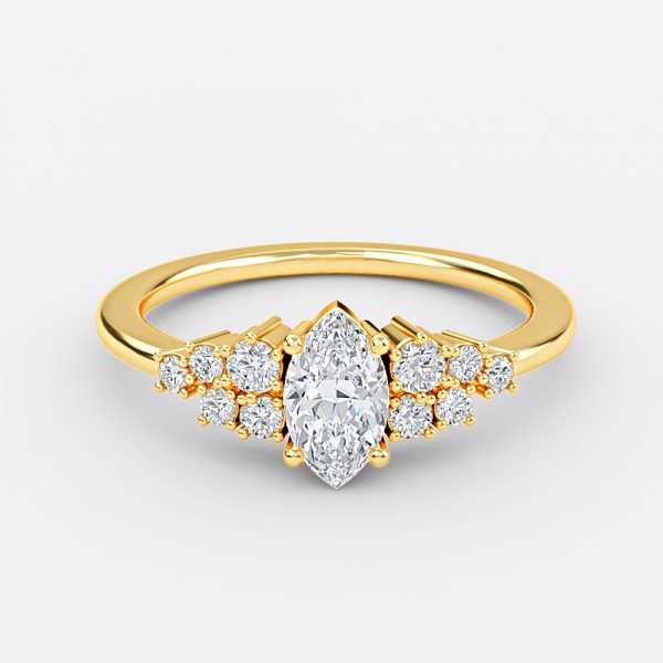 Kassidy Marquise Cluster Moissanite Engagement Ring