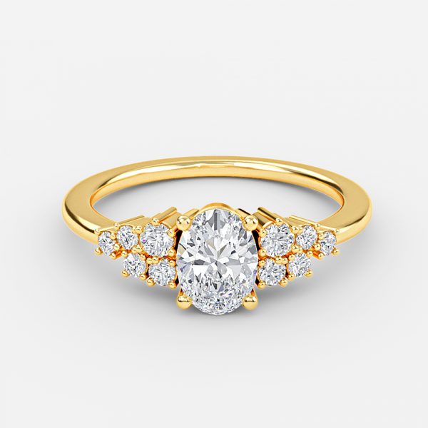 Kassidy Oval Cluster Moissanite Engagement Ring