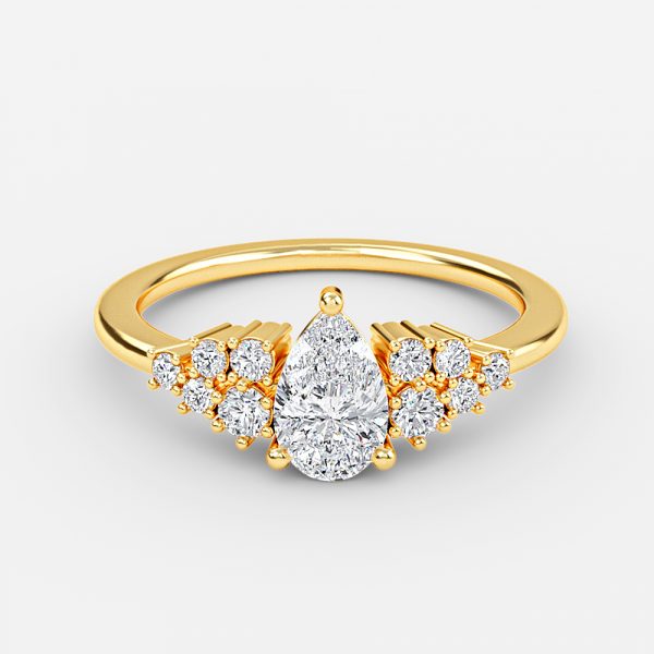 Kassidy Pear Cluster Moissanite Engagement Ring