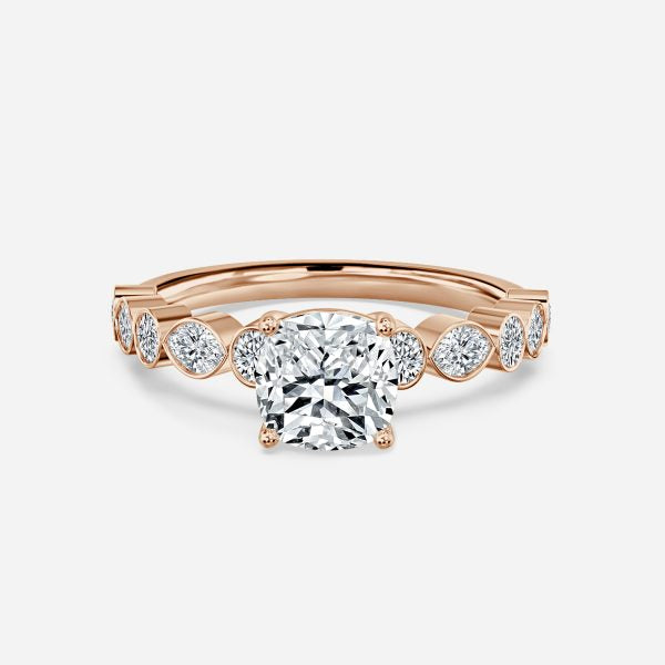 Pailin Cushion Unique Moissanite Engagement Ring