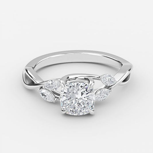 Calista Cushion Unique Moissanite Engagement Ring