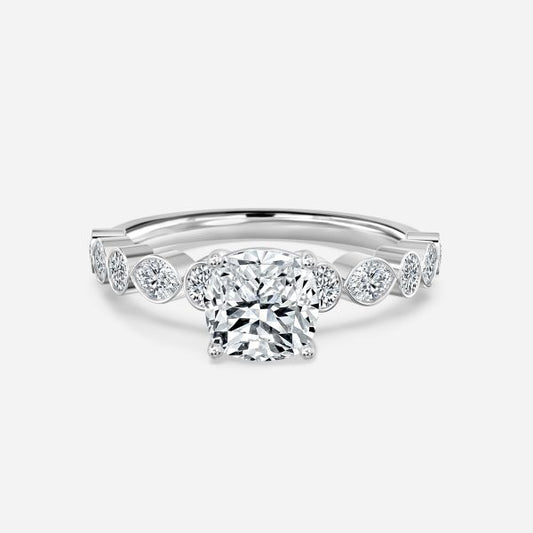 Pailin Cushion Unique Moissanite Engagement Ring