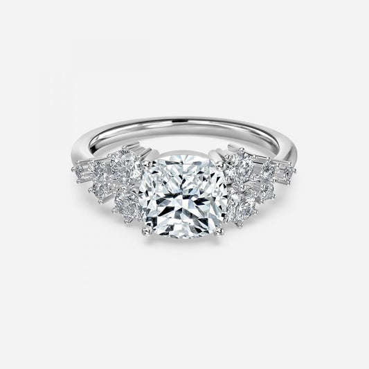 Kassidy Cushion Cluster Moissanite Engagement Ring