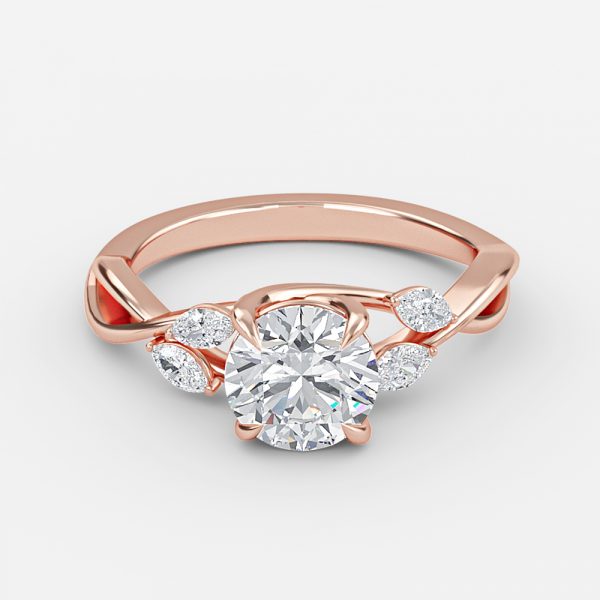 Calista Round Unique Moissanite Engagement Ring