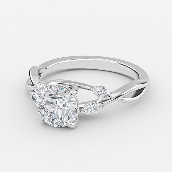 Calista Round Unique Moissanite Engagement Ring