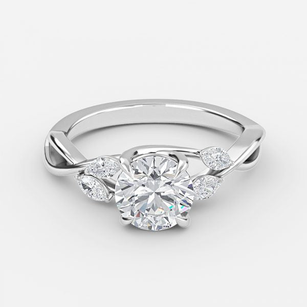 Calista Round Unique Moissanite Engagement Ring