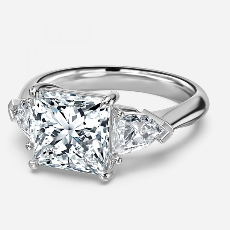 Eri Princess Three Stone Moissanite Engagement Ring