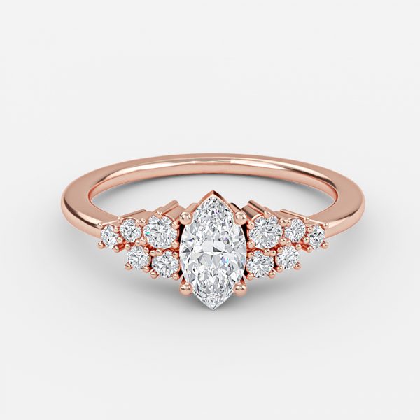 Kassidy Marquise Cluster Moissanite Engagement Ring