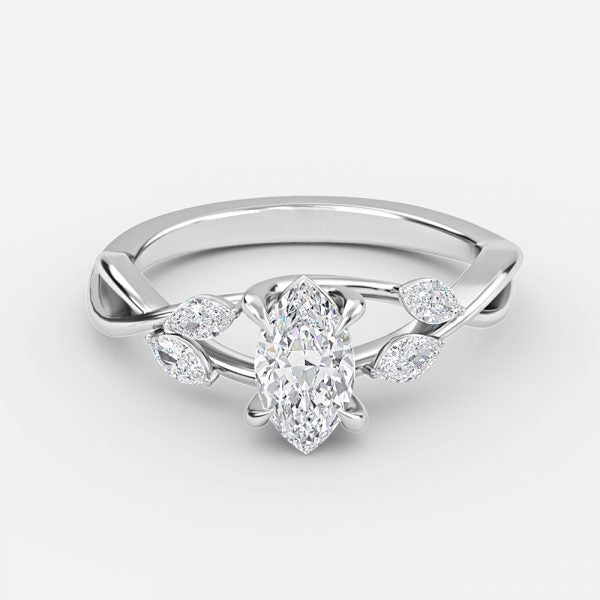 Calista Marquise Unique Moissanite Engagement Ring